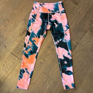Tek Gear Pink and Black Tie-Dye Leggings